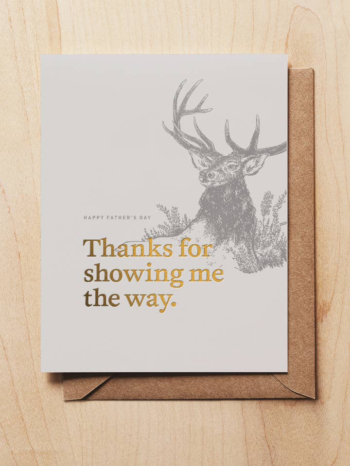 Showing Me the Way (Father's Day card) for wholesale by Woodsy Foxman
