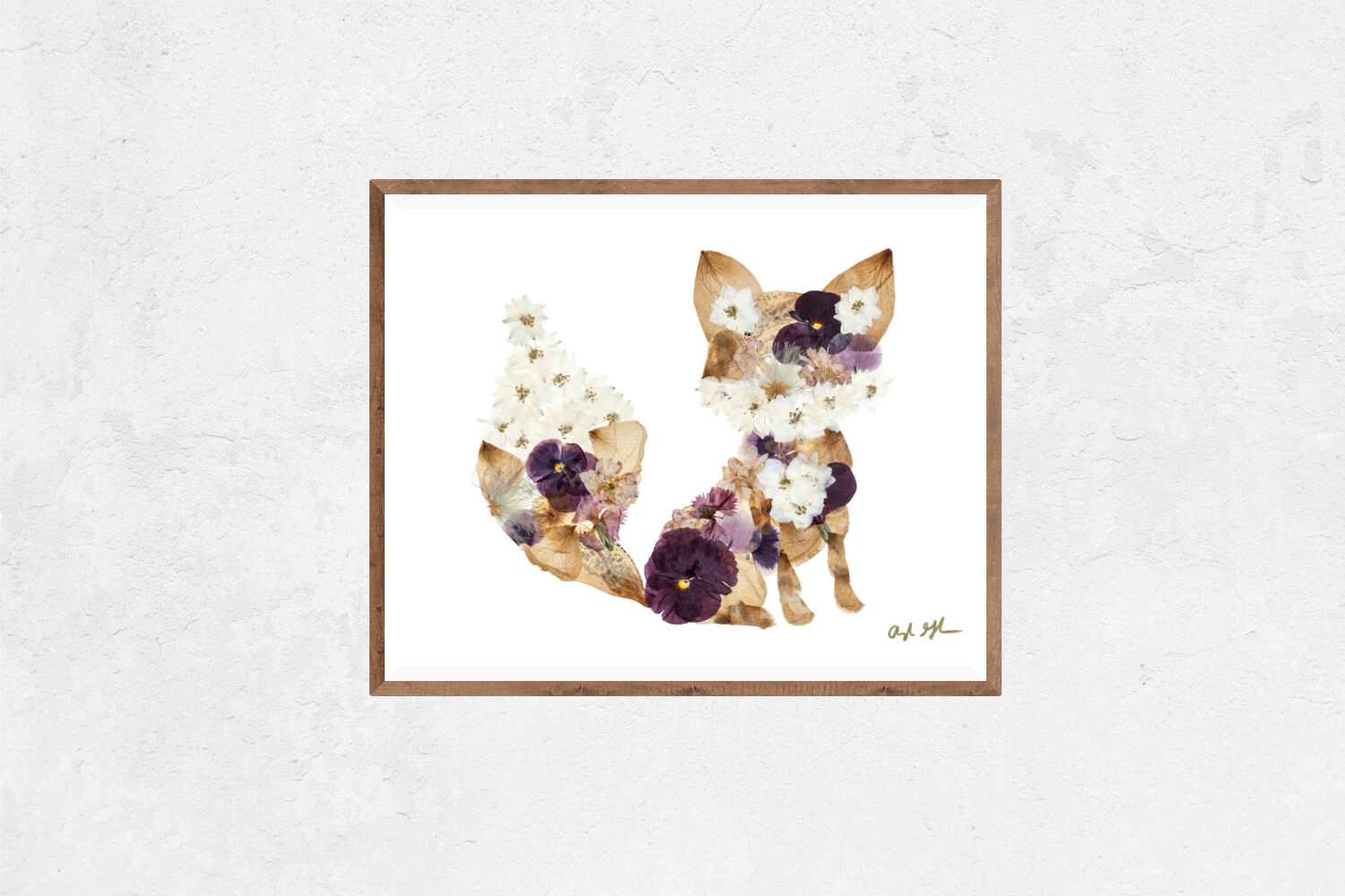 Oxeye Floral Co. - Wholesale Art Print - "Francie" Fox Print | Pressed Flower Art2