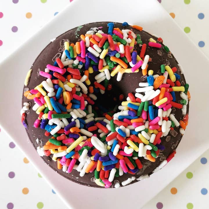 Chocolate Strawberry Bath Doughnuts for wholesale by Whipped Up Wonderful