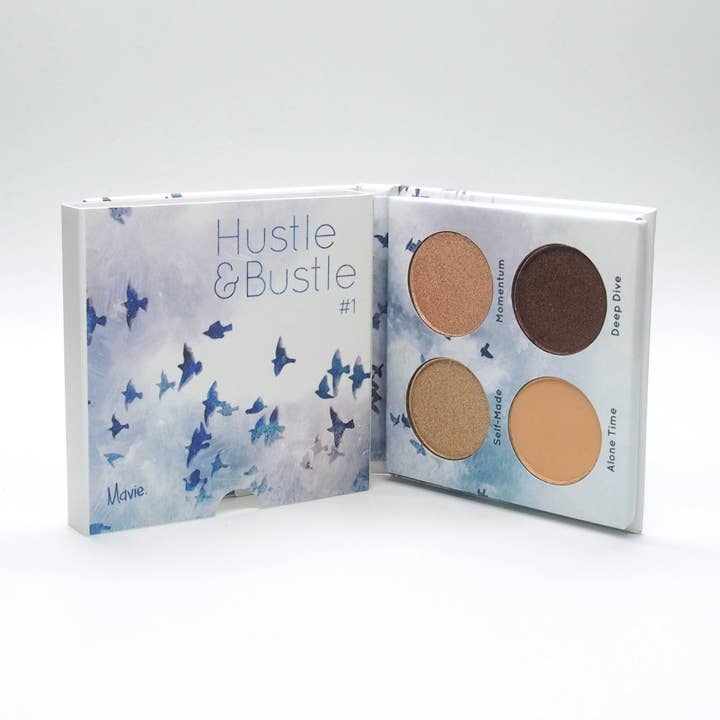 Hustle & Bustle #1 Eyeshadow Quad for wholesale by Mavie. Cosmetics