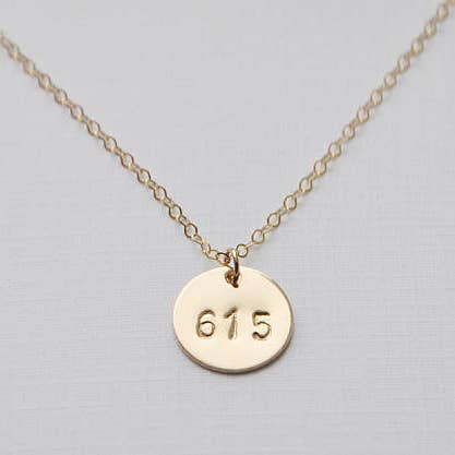 Aden + Claire Jewelry - Wholesale Pendant/Charm Necklace - Custom Area Code Necklace in 14k gold filled