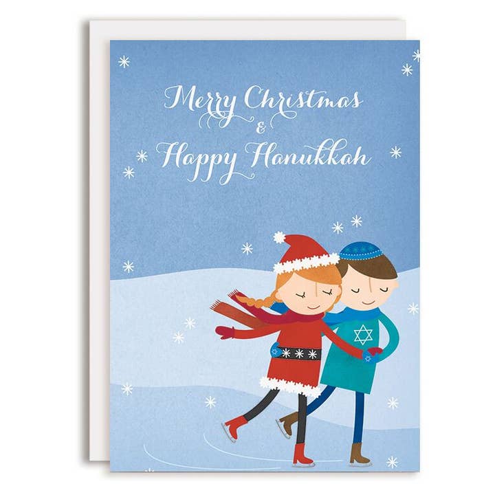 Cartão de Natal Hanukkah de skate de férias por atacado de Rosy Designs