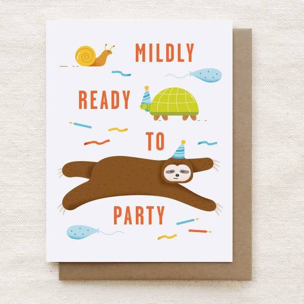 Mildly Ready to Party - Tarjeta de cumpleaños para celebrar para venta al por mayor de Quirky Paper Co.