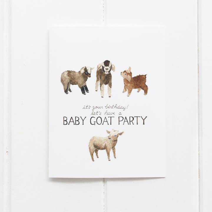 Yardia – wholesale Birthday card – Baby Goat Party - Farm Goats Birthday Card