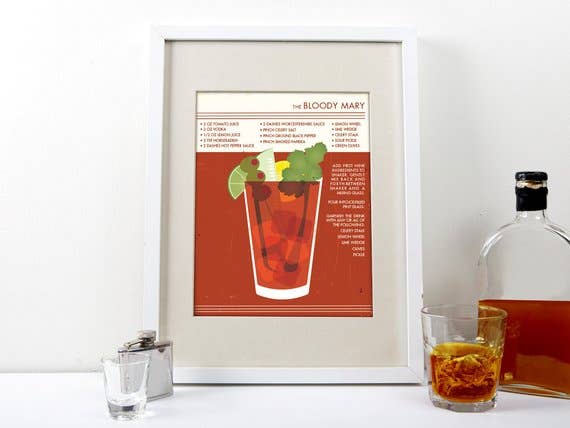 The National Anthem - Wholesale Art Print - 5” x 7” Bloody Mary Cocktail Art Print1