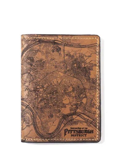 Pittsburgh Map Passport Wallet for wholesale by Tactile Craftworks