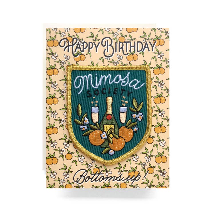 Patch Greeting Card Mimosa Birthday for wholesale by Antiquaria