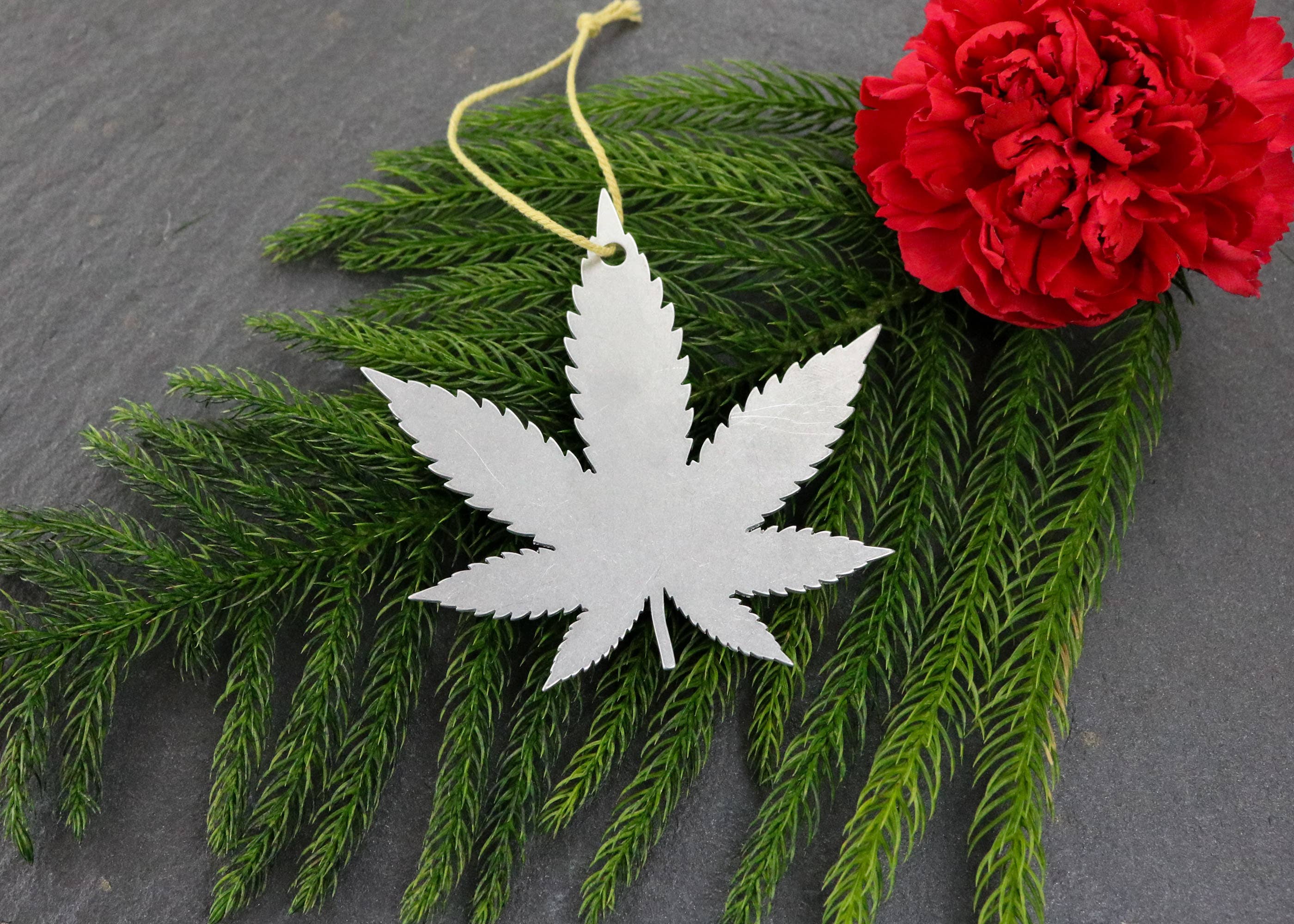 Iron Maid Art - Wholesale Ornament - Weed CBD Cannabis Metal Holiday Gift Christmas Ornaments 1