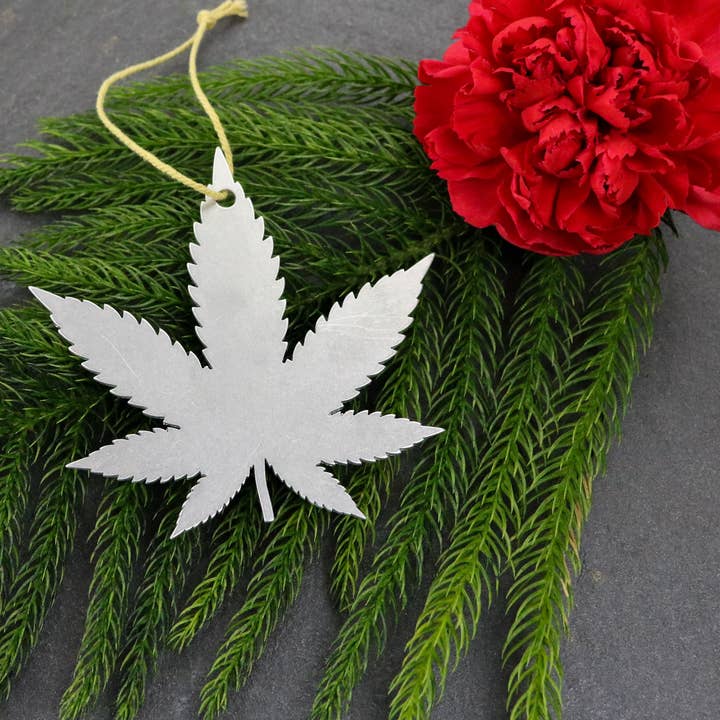 Iron Maid Art - Wholesale Ornament - Weed CBD Cannabis Metal Holiday Gift Christmas Ornaments 1