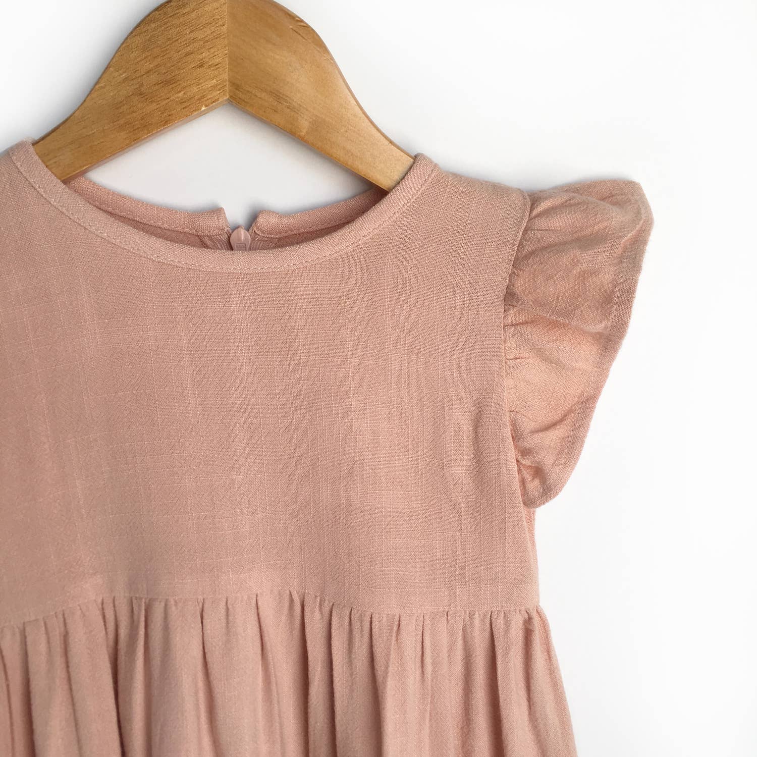 Carken Design – Großhandel Kleid – Kinder – Rosa Leinen-Kleid1