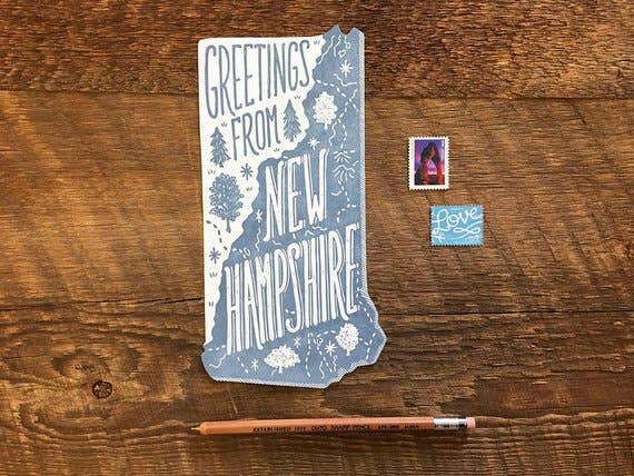 Noteworthy Paper & Press - Wholesale Postcard - New Hampshire State Postcard1