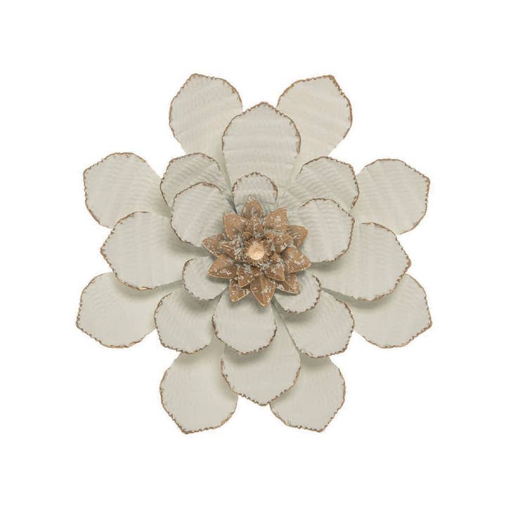 White Country French Flower Wall Decor Small for wholesale by Foreside Home & Garden