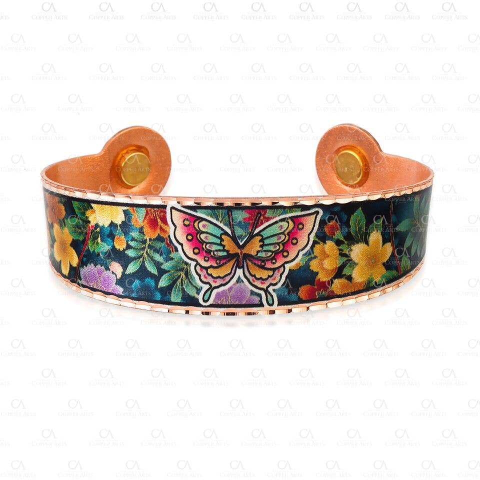 COPPER ARTS INC. - Wholesale Cuff Bracelet - BM 37 Butterfly Magnetic Bracelet BM-370