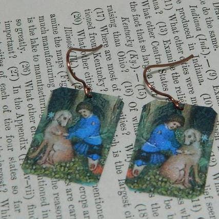Saint Roche Patron Saint of Dogs Earrings for wholesale by Sarah Wood Studio