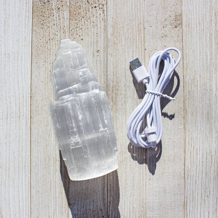 Hiouchi Jewels | Rose & Bolt Grateful Dead Jewelry - Wholesale Accent/Desk Lamp - Small Selenite Lamp3