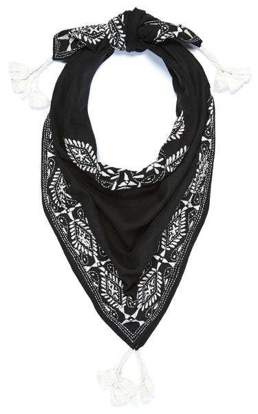 Indigo Handloom - Wholesale Scarf - Women's - Folklore - Black1