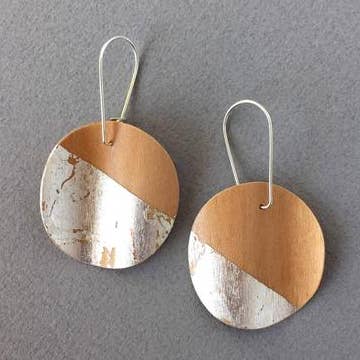 Boucles d'oreilles en bois d'érable et argent véritable pour la vente par Kohli Kraft