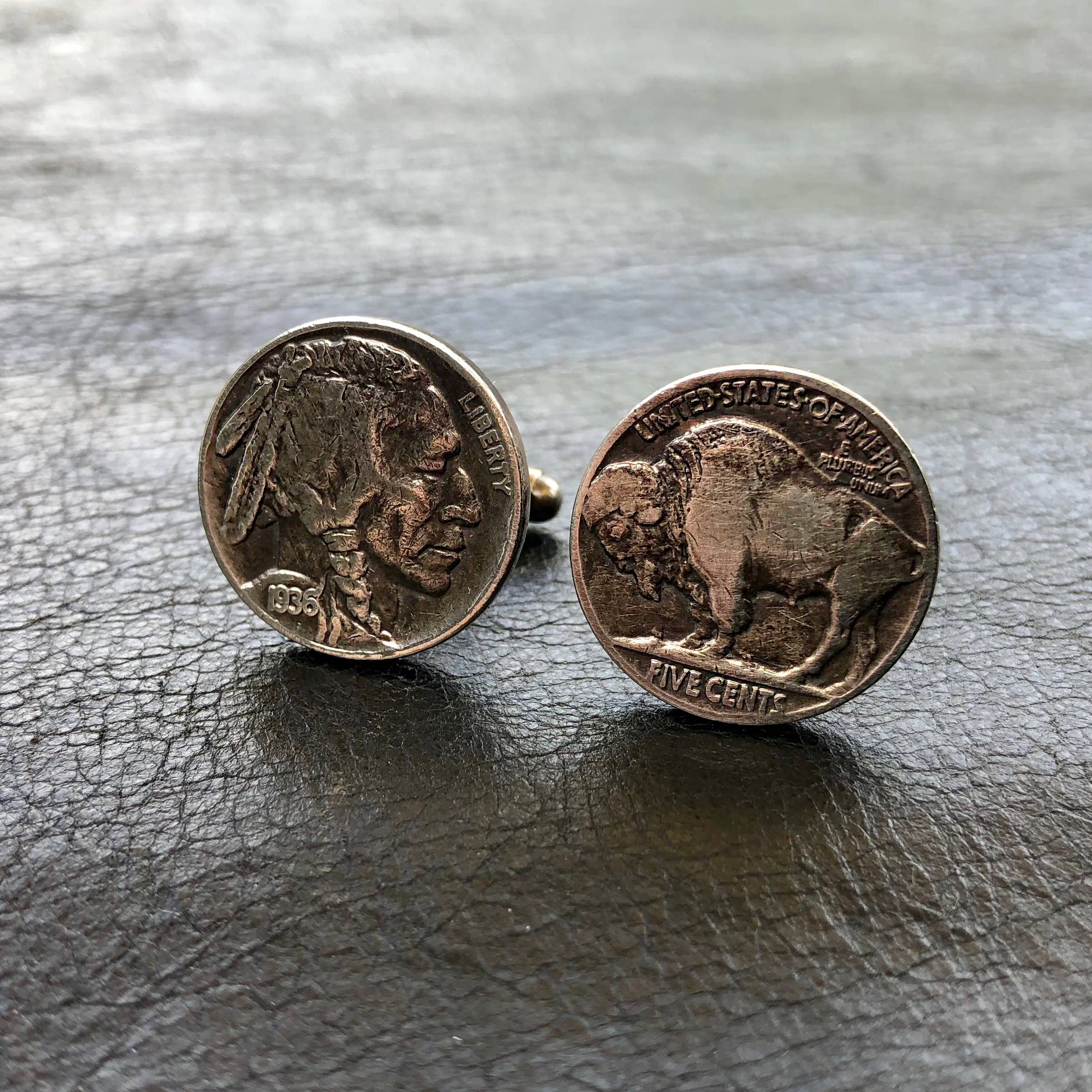 ASTALI – wholesale Cufflinks – Buffalo Nickel Cuff Links, Indian Head Nickel Coin Cufflinks10