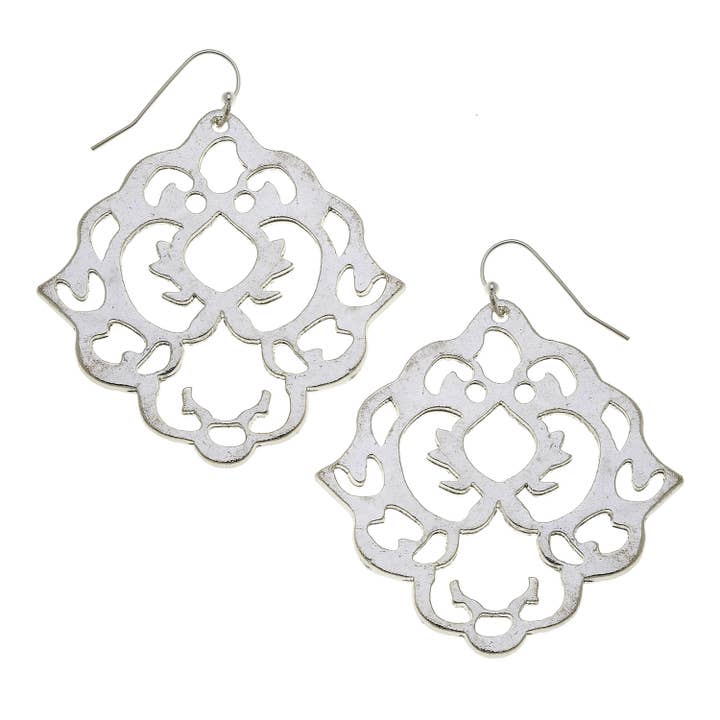 Silver Filigree Cut Out Earrings for wholesale by Susan Shaw