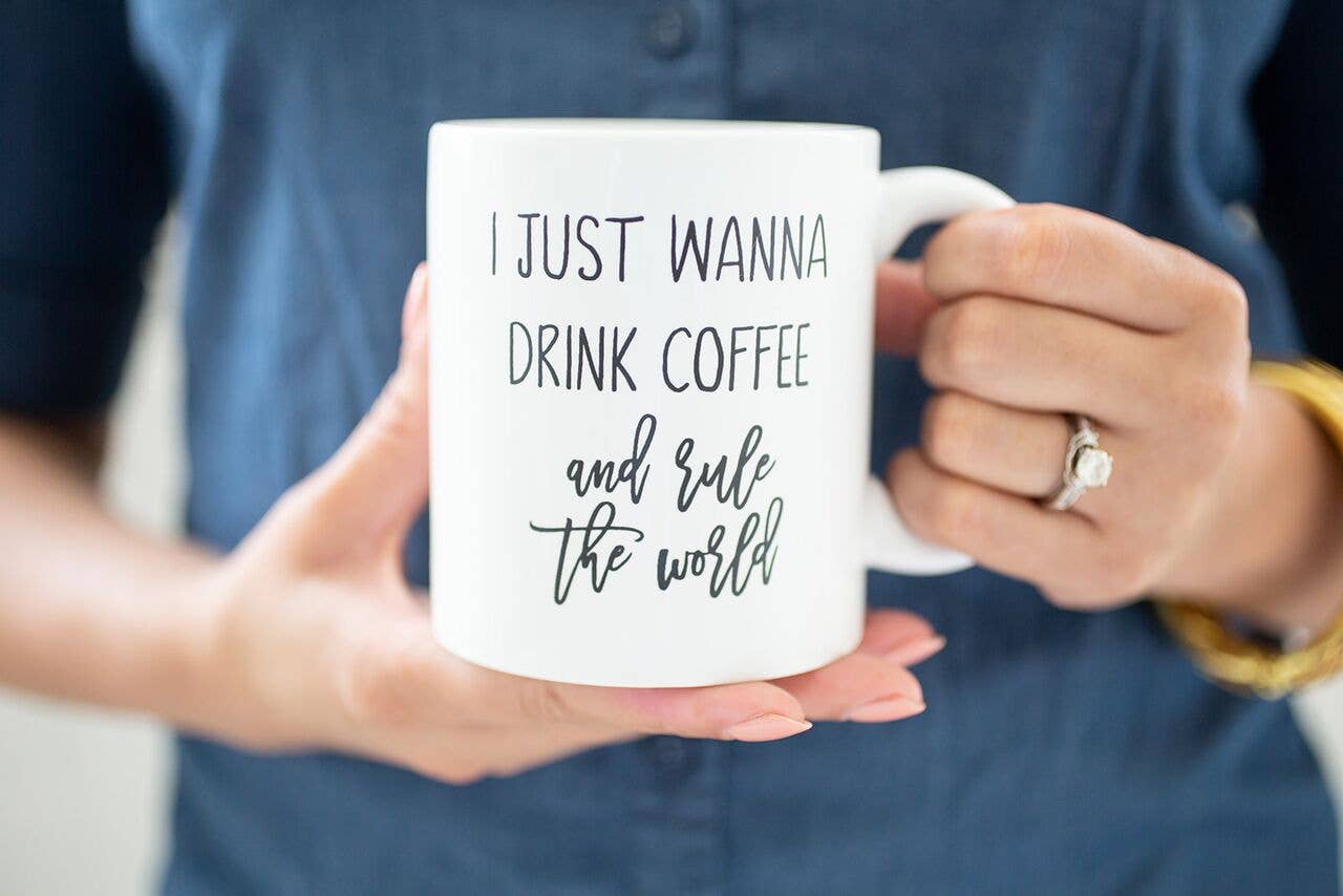 Creations By Sasha - Vente Tasse à café - Je veux juste boire du café et gouverner le monde2