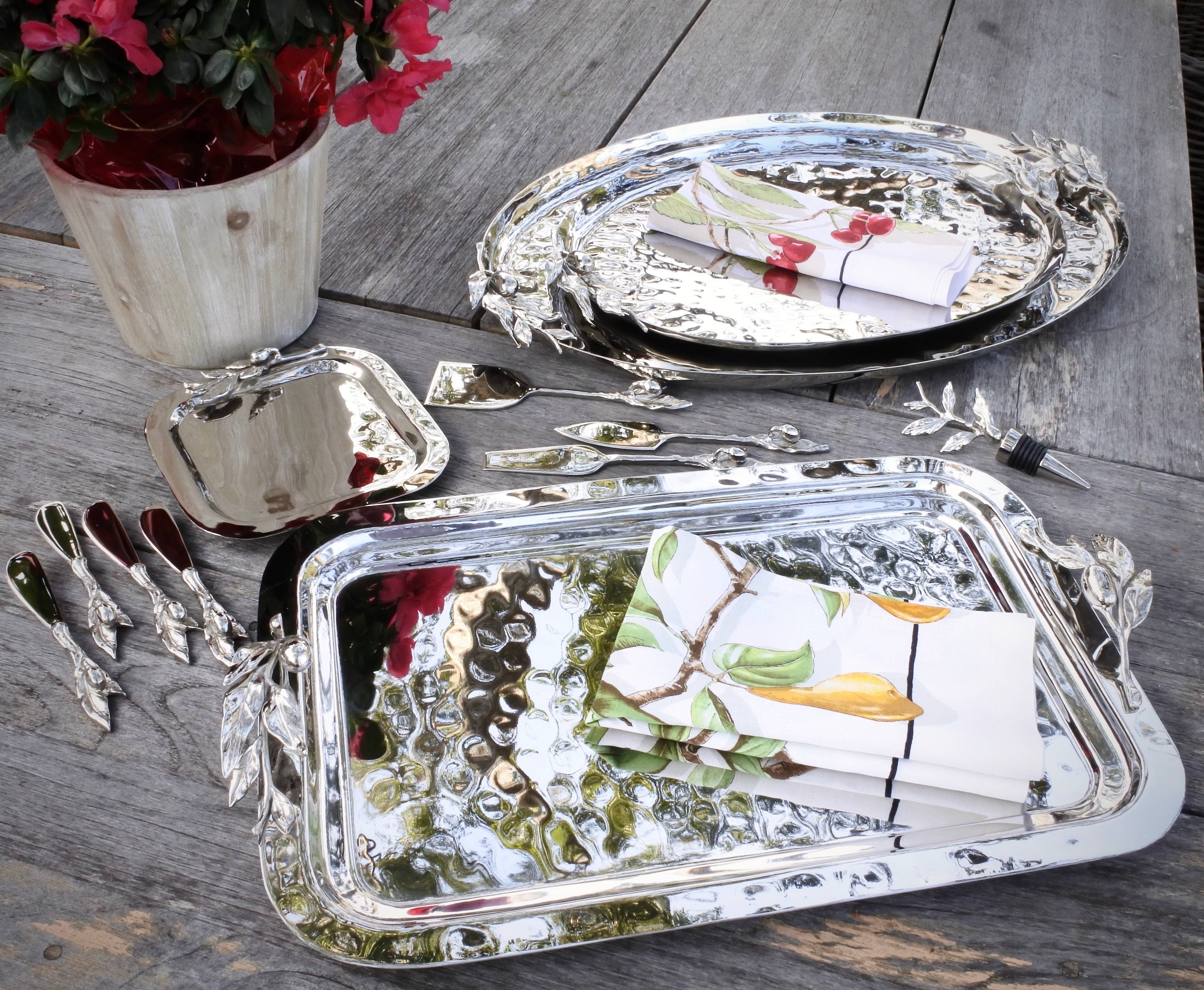 Carmel Ceramica - Wholesale Decorative Tray - Oliveira Stainless Steel Medium Oval Tray3