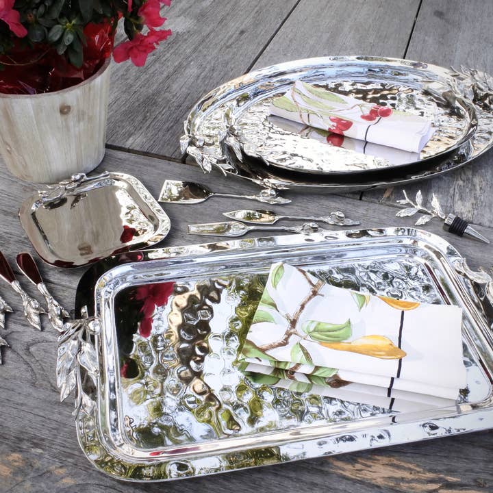 Carmel Ceramica - Wholesale Decorative Tray - Oliveira Stainless Steel Medium Oval Tray3