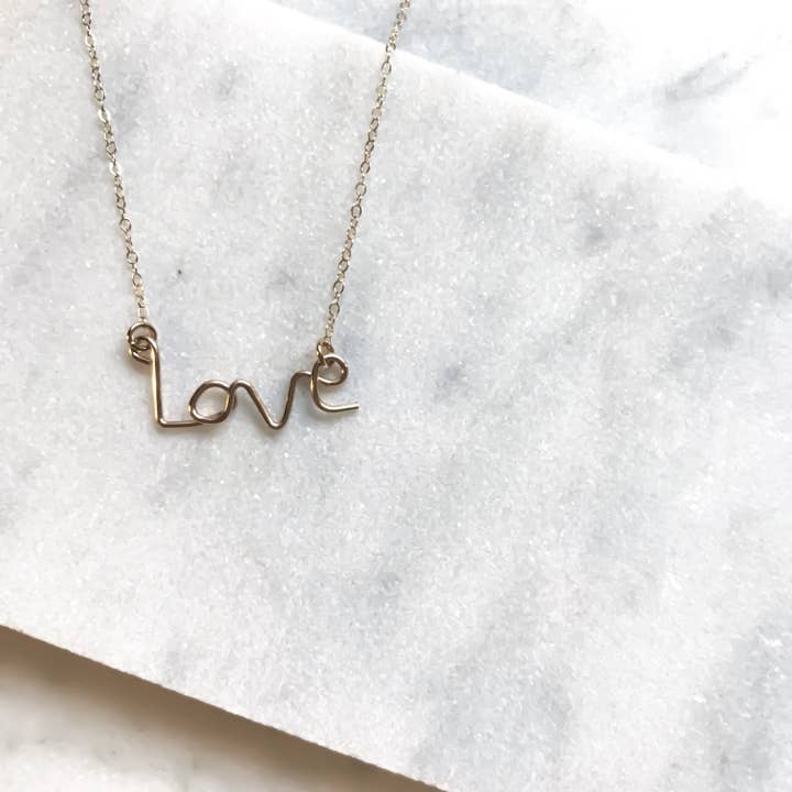 Love Cursive Necklace for wholesale by Zil Jewelry