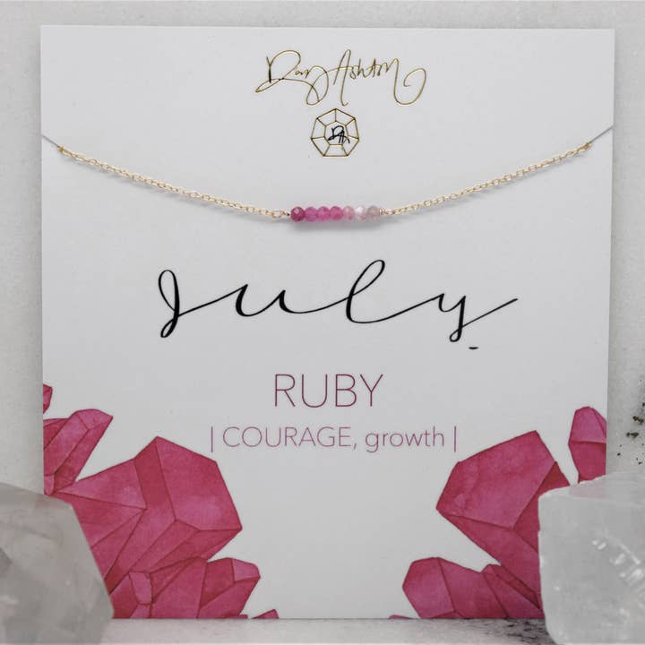 Ruby Bar Necklace - July for wholesale by Rory Ashton Jewelry