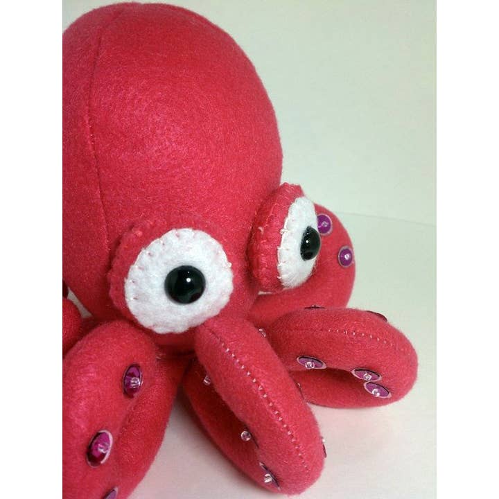 Live Dream Create - Wholesale Stuffed/Plush Toy - Kids & Baby - Hot Pink Octopus Plush with Pink Suckers2