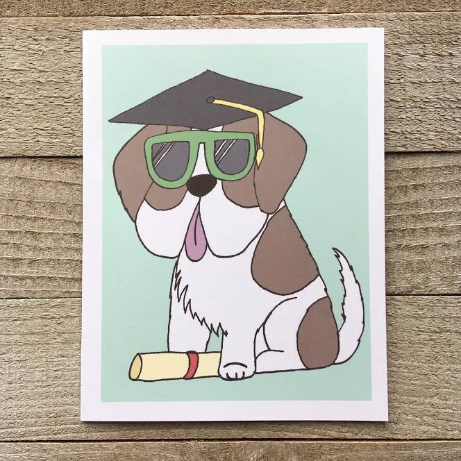 St Bernard Graduation Card for wholesale by Ink Delights