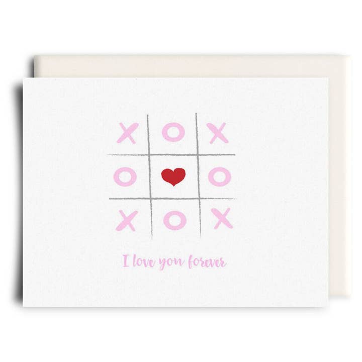 Tic Tac Toe | Love Greeting Card for wholesale by Inkwell Cards