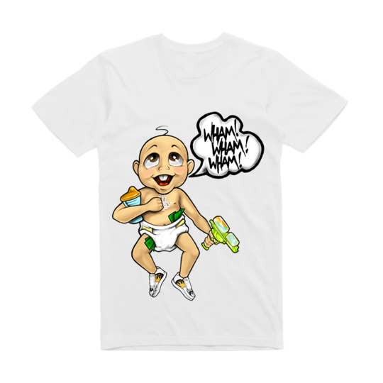 Merchathon - Wholesale Screen Printed T-Shirt - Unisex - White Lil Baby Wham Wham Wham Tee