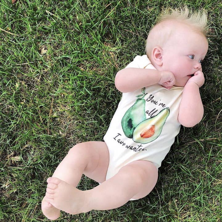 Urban Baby Co. - Vente Body (sans pieds) – bébé - Combinaison et t-shirt bio You're All I Avo Wanted Avocat pour bébé2