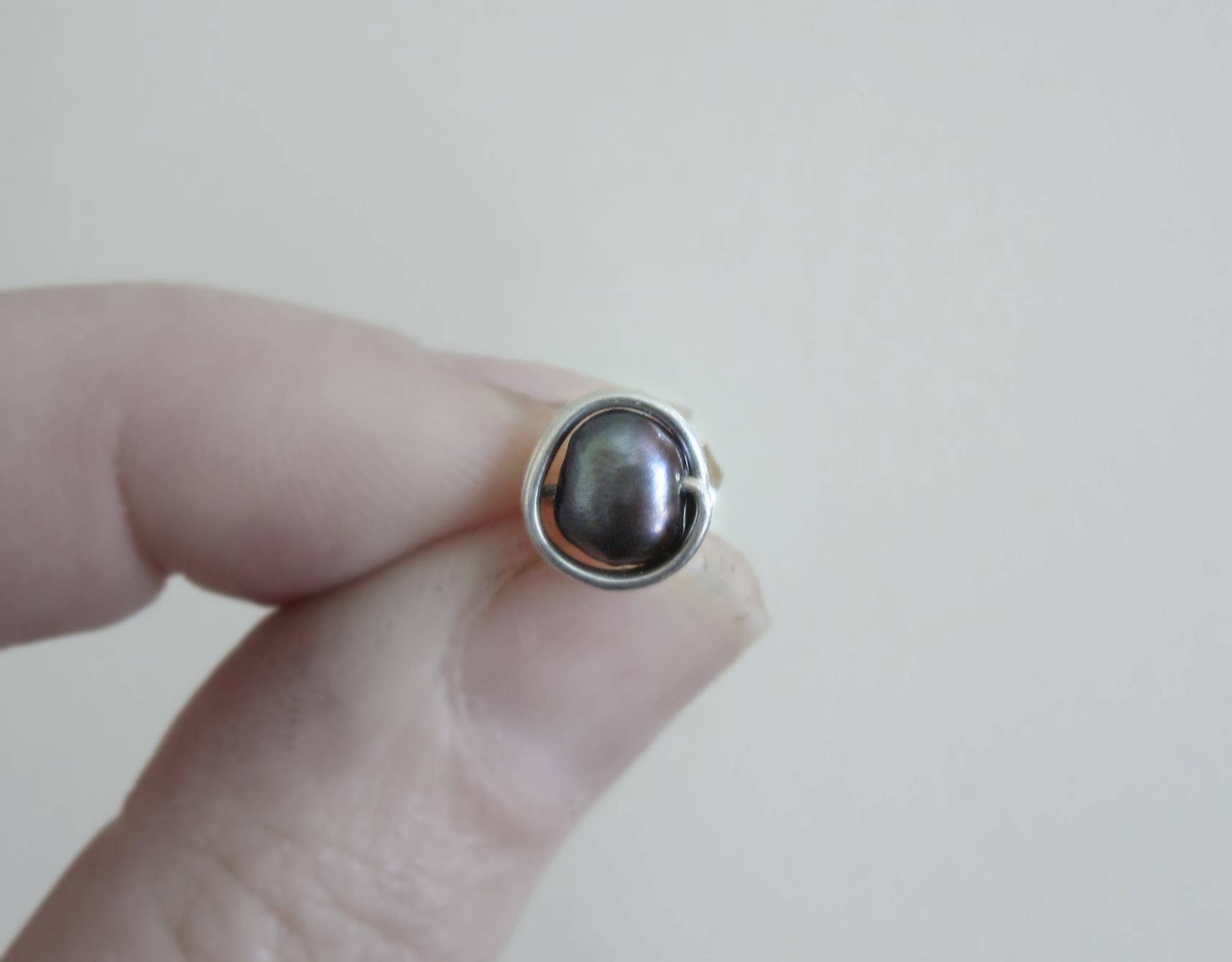 Contempo Jewelry - Wholesale Stud/Post Earrings - Peacock Freshwater Pearl + Sterling Stud Earrings2