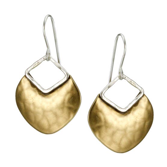 Organische schijf met uitgesneden diamanten oorbel voor wholesale door Marjorie Baer