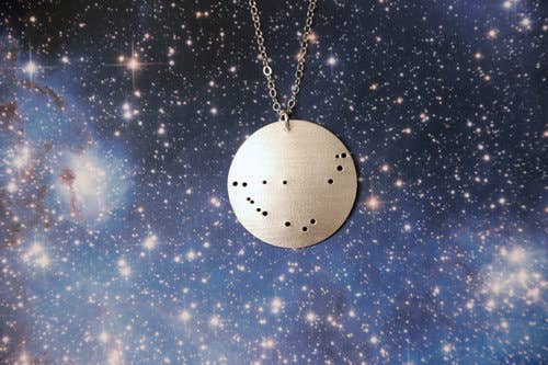 Tactile Melodies - Wholesale Pendant/Charm Necklace - Capricorn Zodiac Constellation Sterling Silver Necklace0