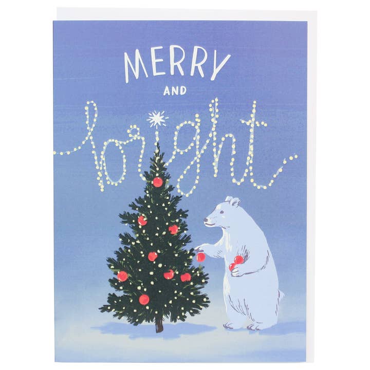Biglietto di Natale con albero polare per la vendita all'ingrosso da parte di Smudge Ink