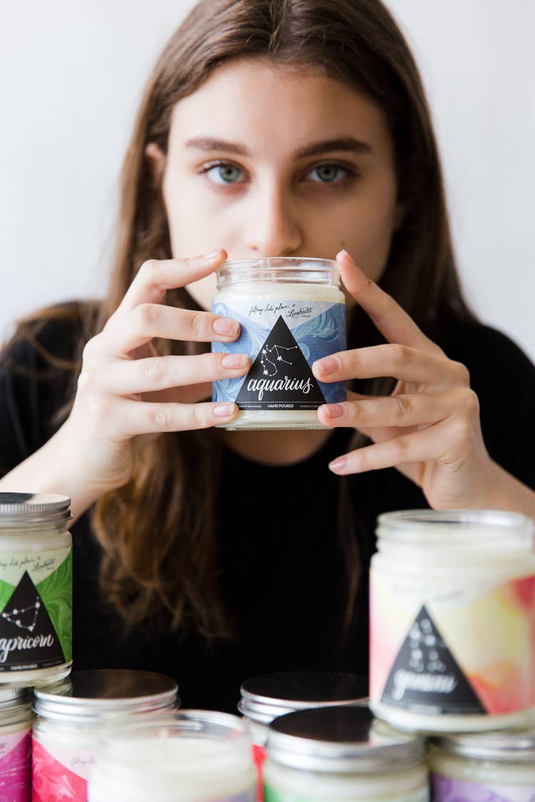 REMOVED BRAND - Wholesale Jar/Filled Candle - Astrology Series - Aquarius Candle2