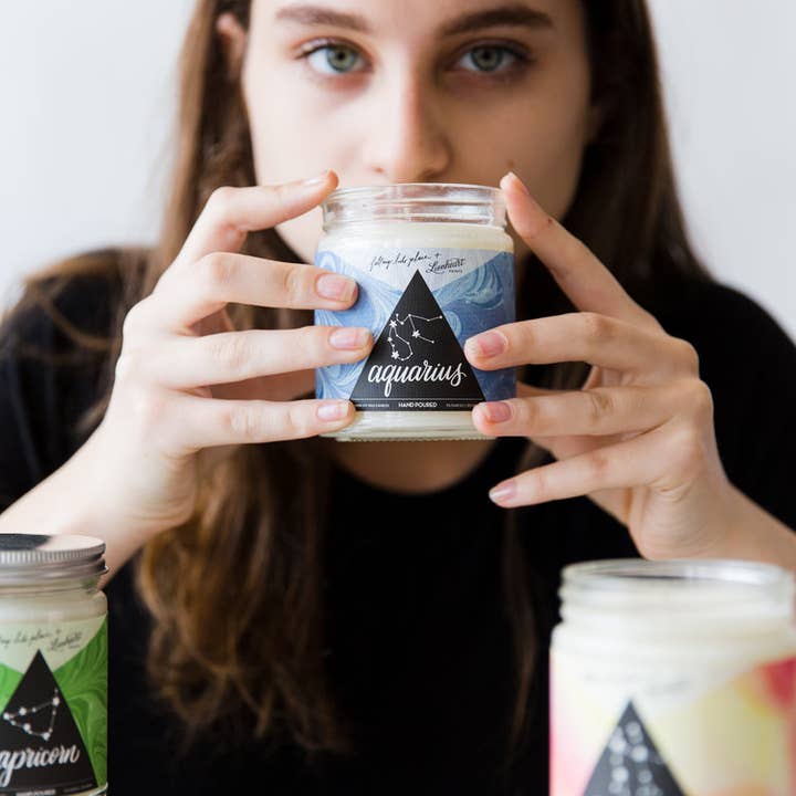 REMOVED BRAND - Wholesale Jar/Filled Candle - Astrology Series - Aquarius Candle2