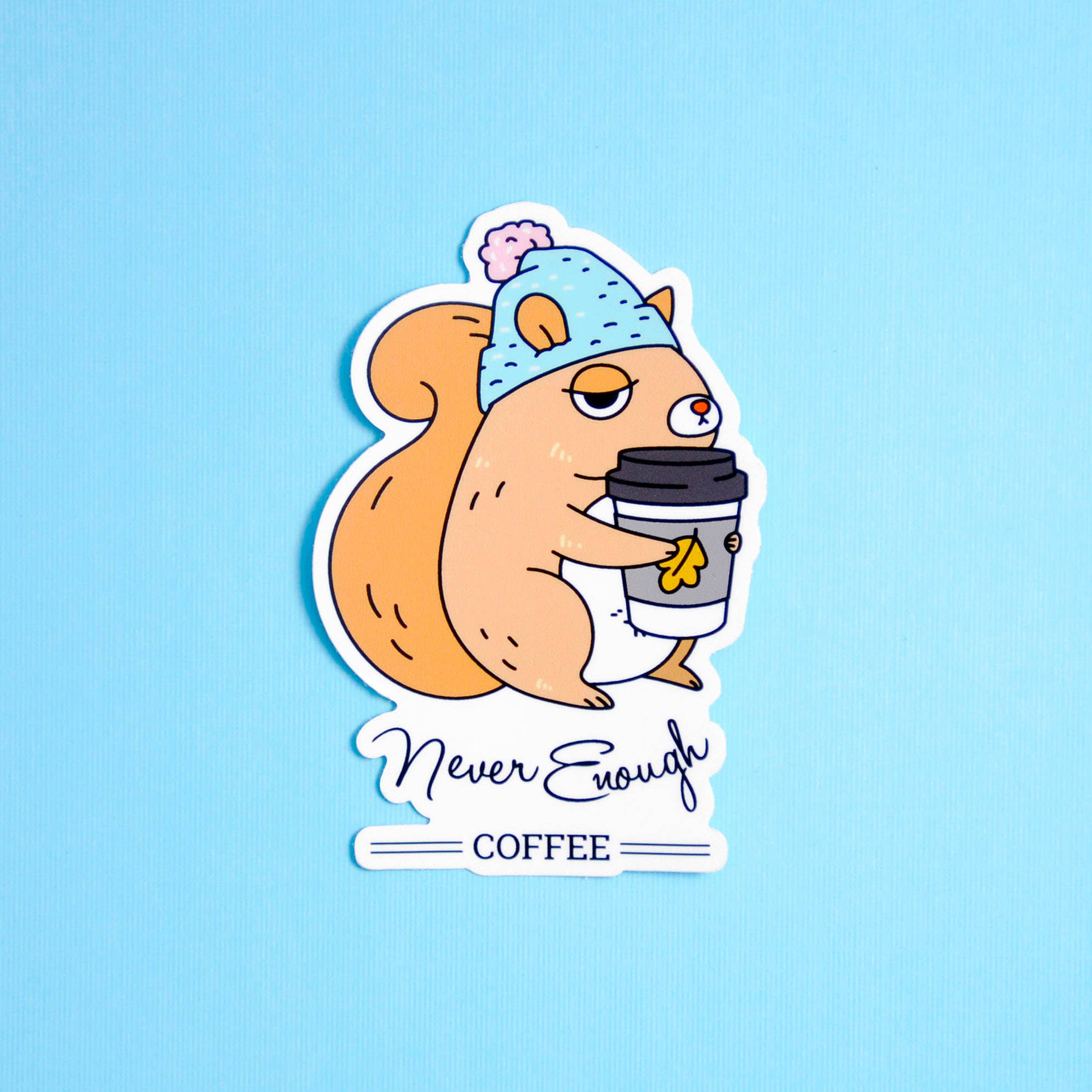 Noristudio - Wholesale Sticker - Never Enough Coffee Squirrel Vinyl Sticker