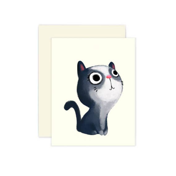 Tarjeta Gato Gris para venta al por mayor de The Little Red House
