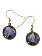 Purple Larkspur On Black Sm Rnd Earrings for wholesale by Shari Dixon