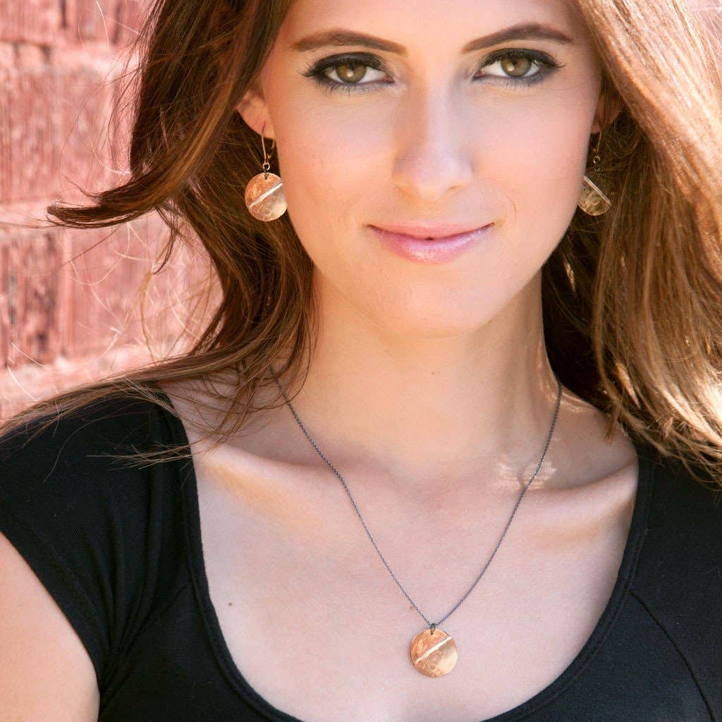 Freshie & Zero - Wholesale Dangle Earrings - Shield Earrings, Gold Disc Statement Earrings3