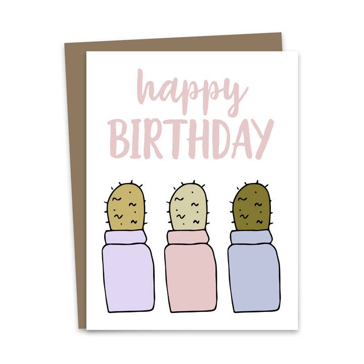Tarjeta de cumpleaños de cactus para venta al por mayor de One Oliver