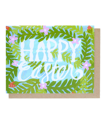 Thimblepress - Wholesale Easter Card - Happy Easter Palm Single Card0