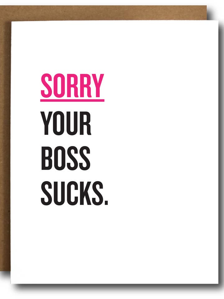 Boss Sucks Card for wholesale by The Card Bureau