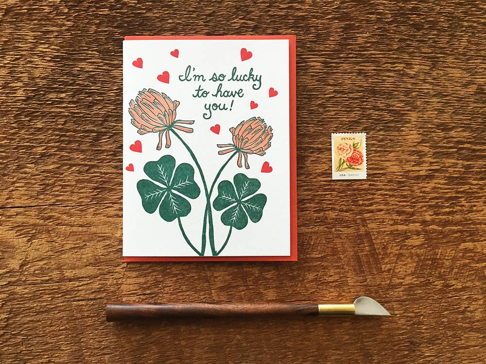 Noteworthy Paper & Press - Wholesale Love Card - Lucky Clover Card1