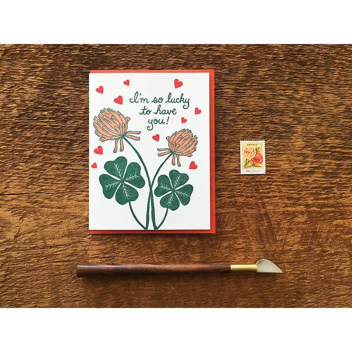 Noteworthy Paper & Press - Wholesale Love Card - Lucky Clover Card1