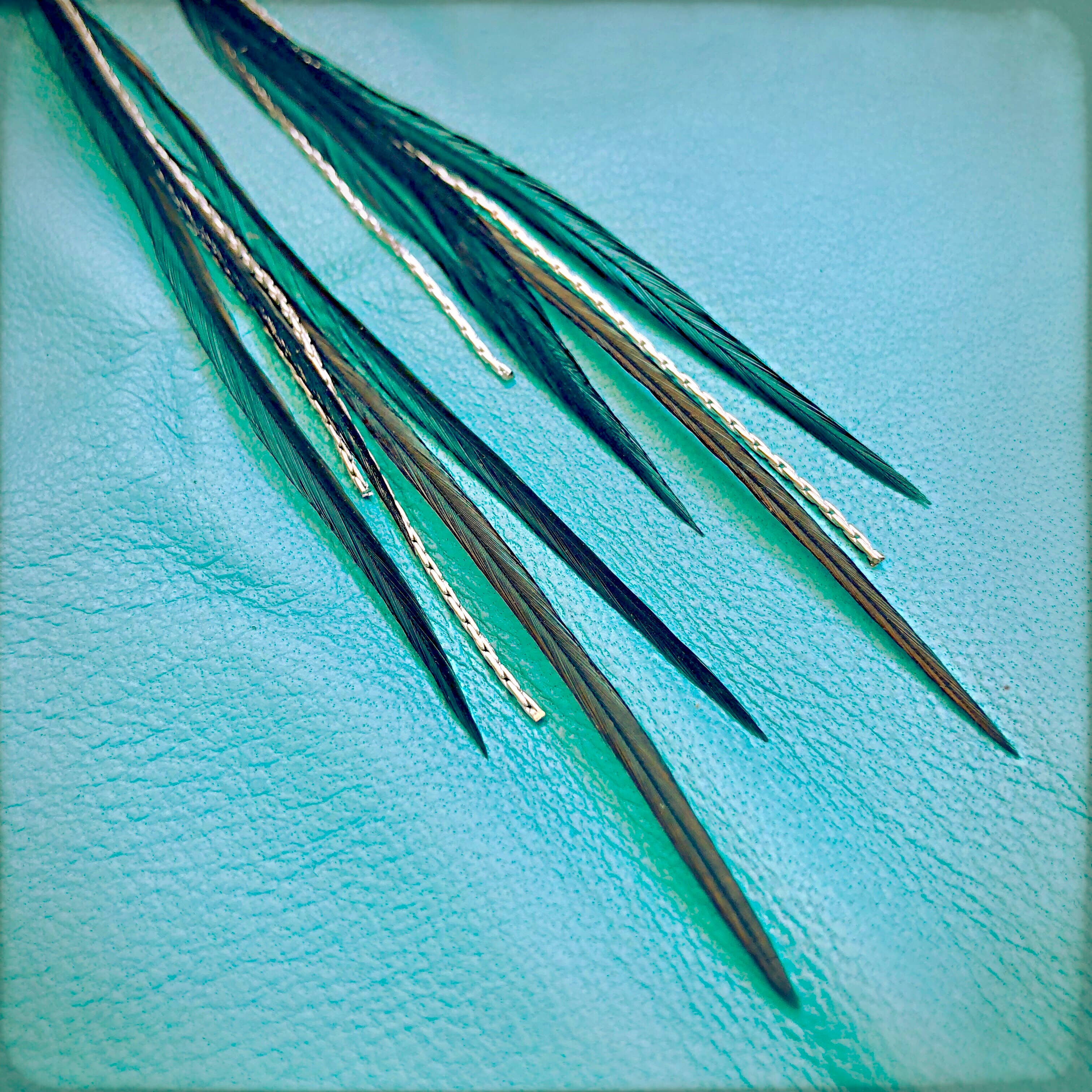 ASTALI - Wholesale Tassel Earrings - Mini Feather Earrings - Black/Silver, Boho Western Earrings4