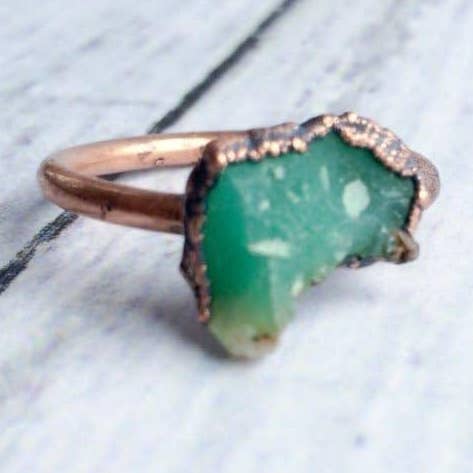 Grön krysoprassten och kopparring för wholesale av HAWKHOUSE